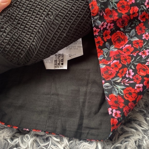 ZARA Floral Puff Sleeve Heart Shape Top Size Large - Picture 11 of 15